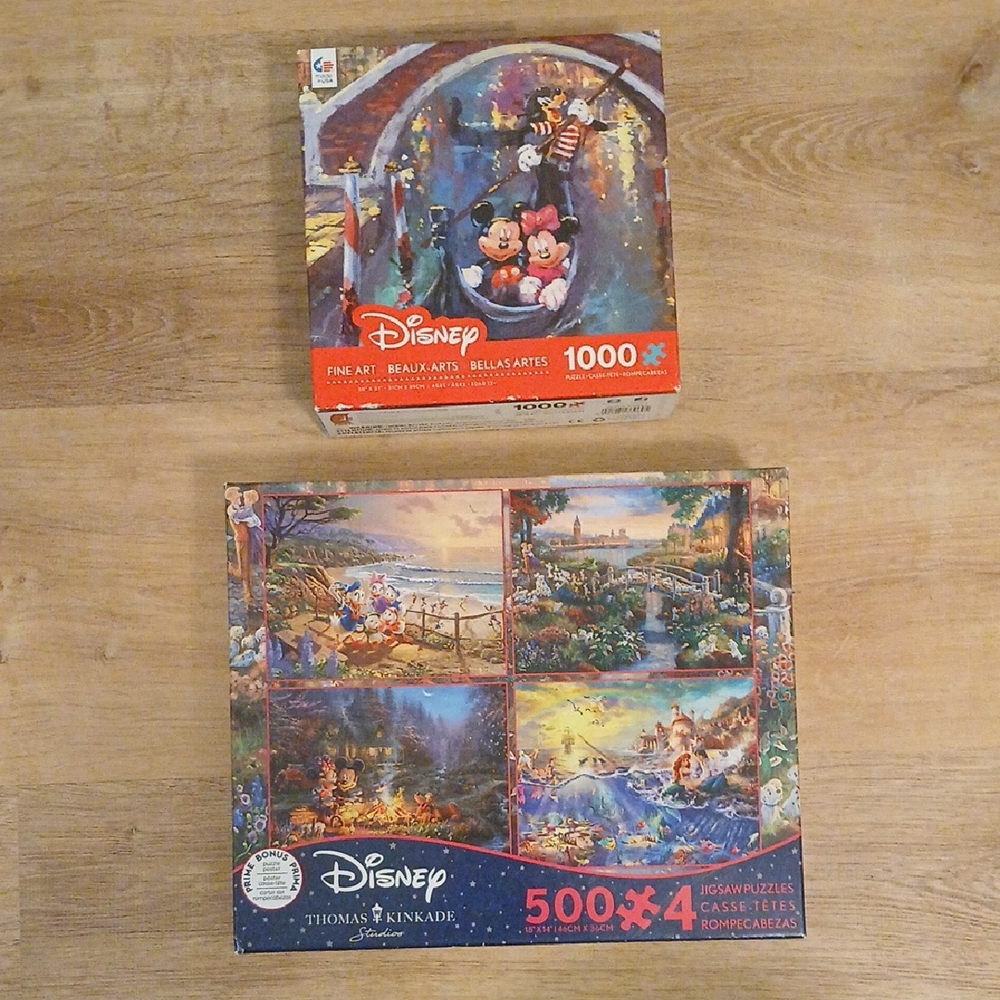 Disney 3 Puzzle Bundle: Mickey & Minnie Mouse, Daffy & Family and Dalmations
